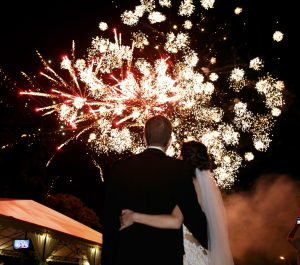 happy-hugging-bride-groom-watching-beautiful-colorful-fireworks-night-sky